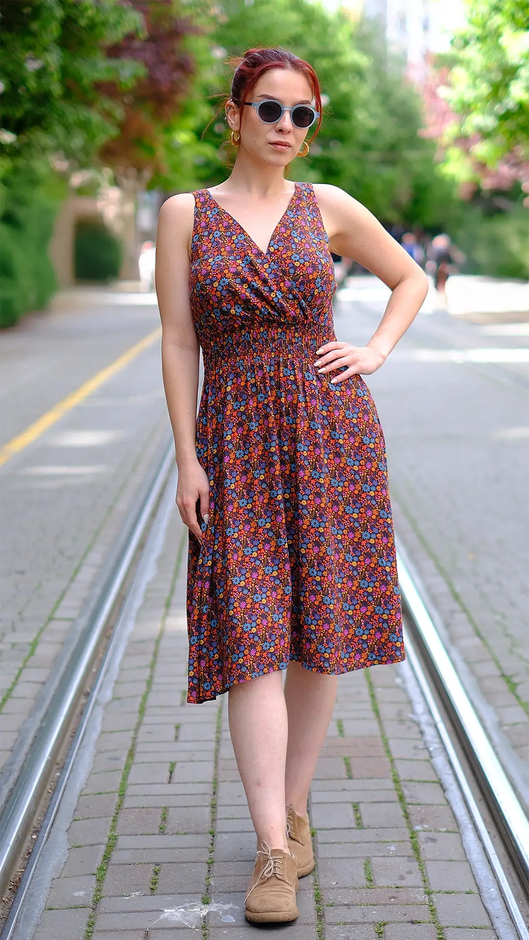 Robadan Midi Elbise Kahve