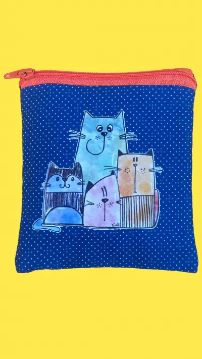 Kedi Familyası Bozuk Para Cüzdanı