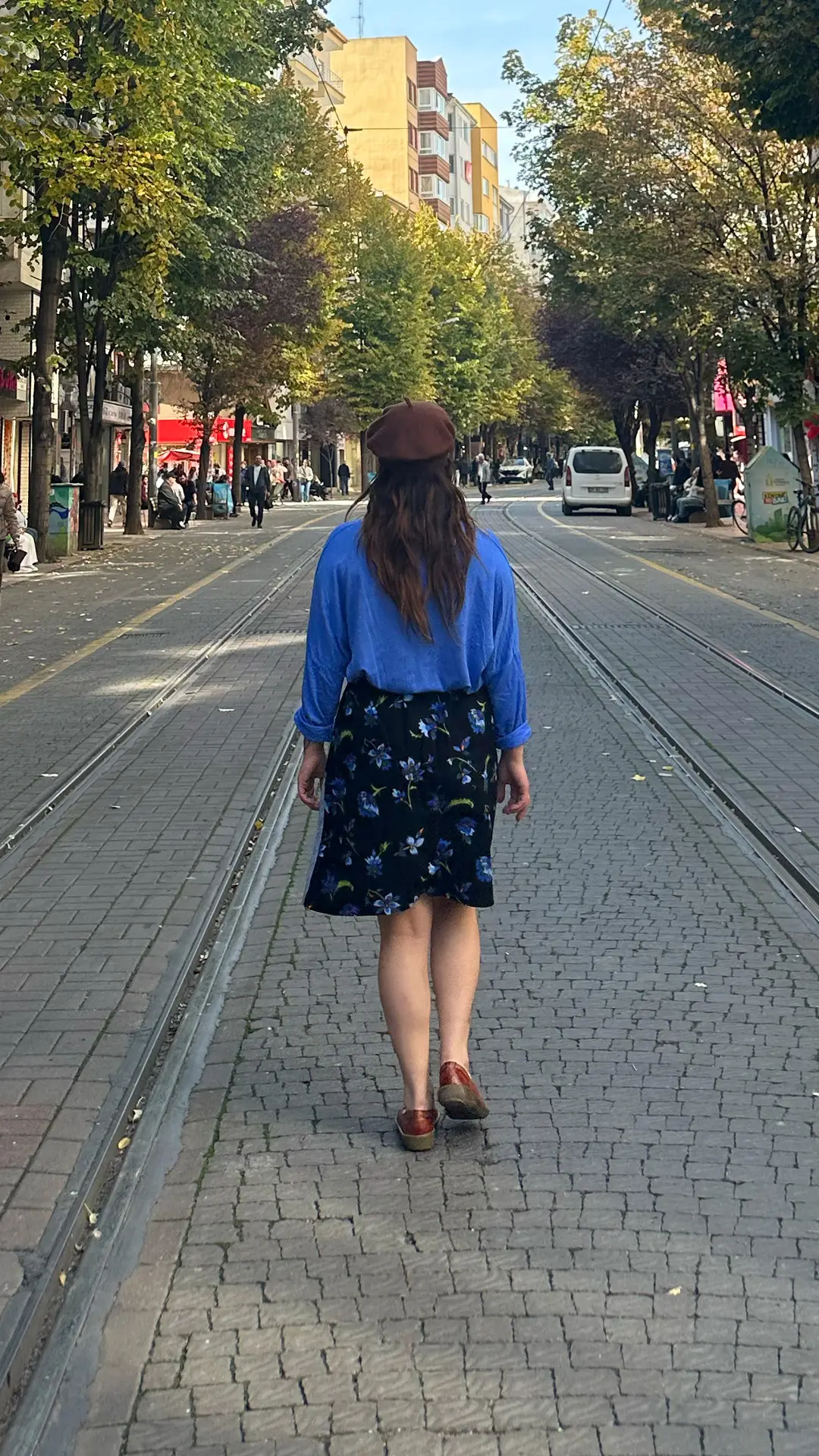 Kedi İşlemeli Tasarım Pazen Etek