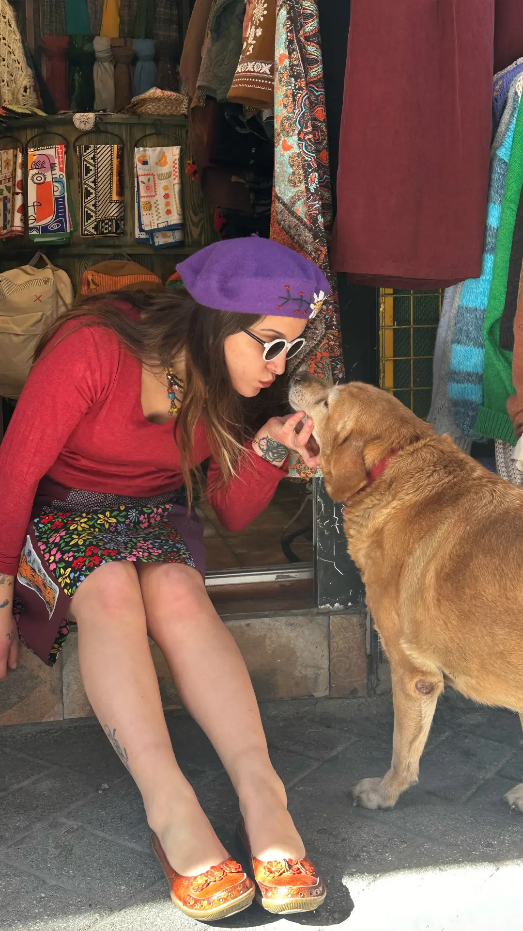 Kedi İşlemeli Tasarım Pazen Etek