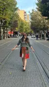 Kedi İşlemeli Tasarım Pazen Etek
