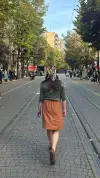 Kedi İşlemeli Tasarım Pazen Etek
