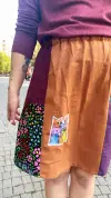 Kedi İşlemeli Tasarım Pazen Etek