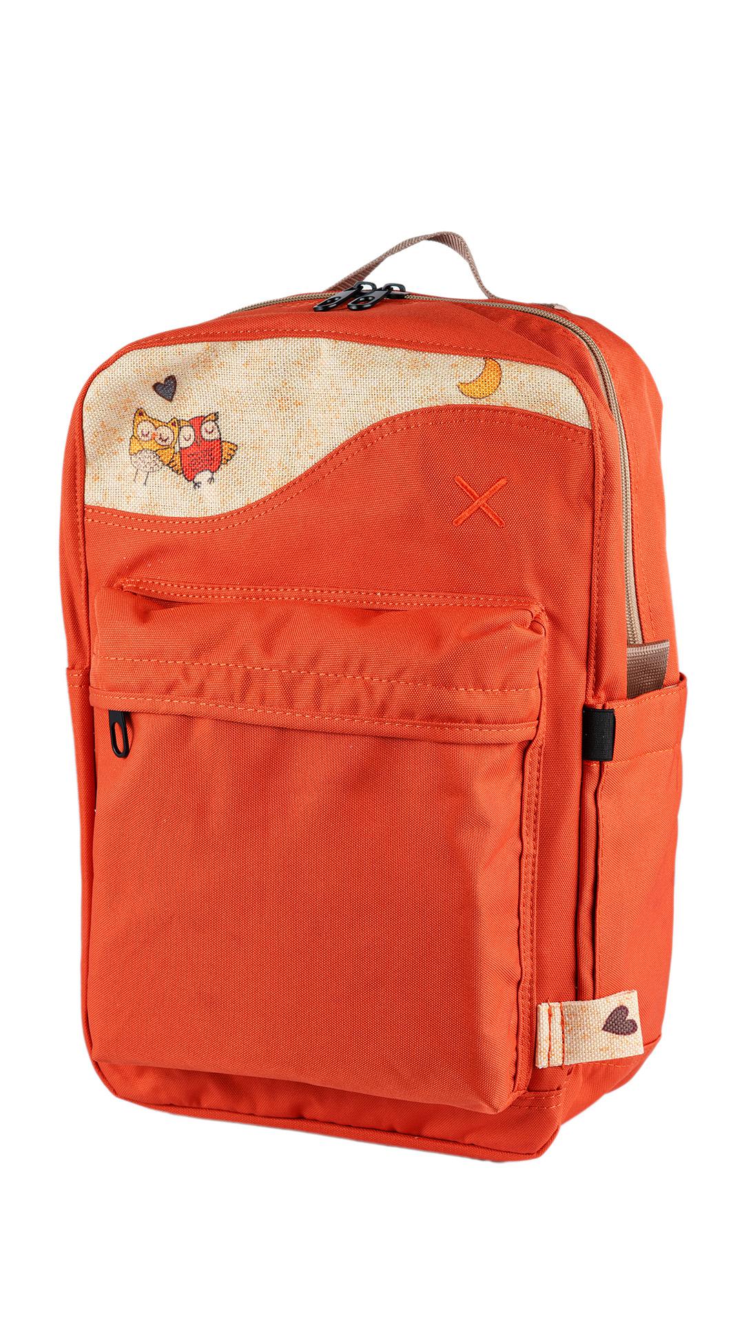 Orange Owls Also Love Backpack