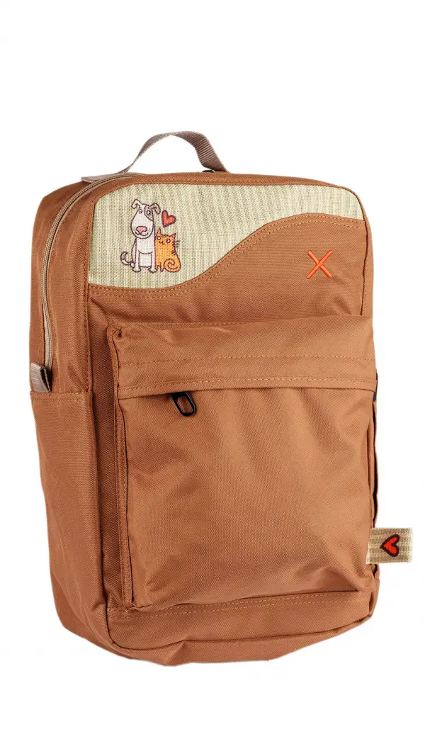 Brown Cat&Dog Love Backpack