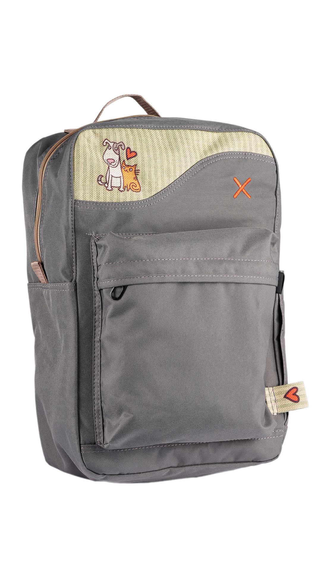 Grey Cat&Dog Love Backpack