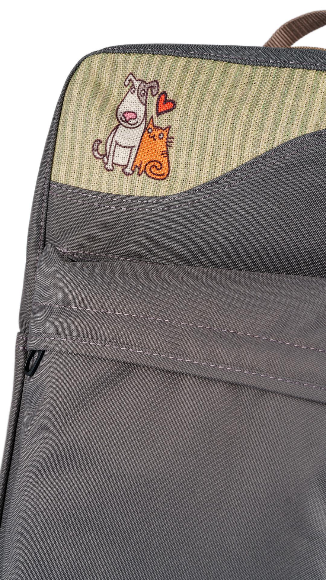 Grey Cat&Dog Love Backpack