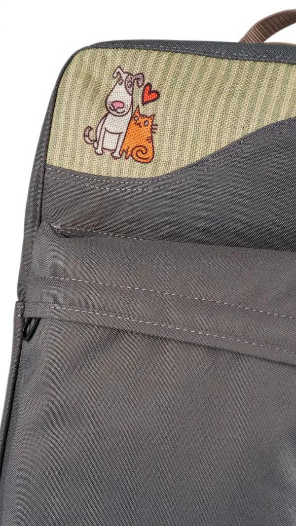 Grey Cat&Dog Love Backpack