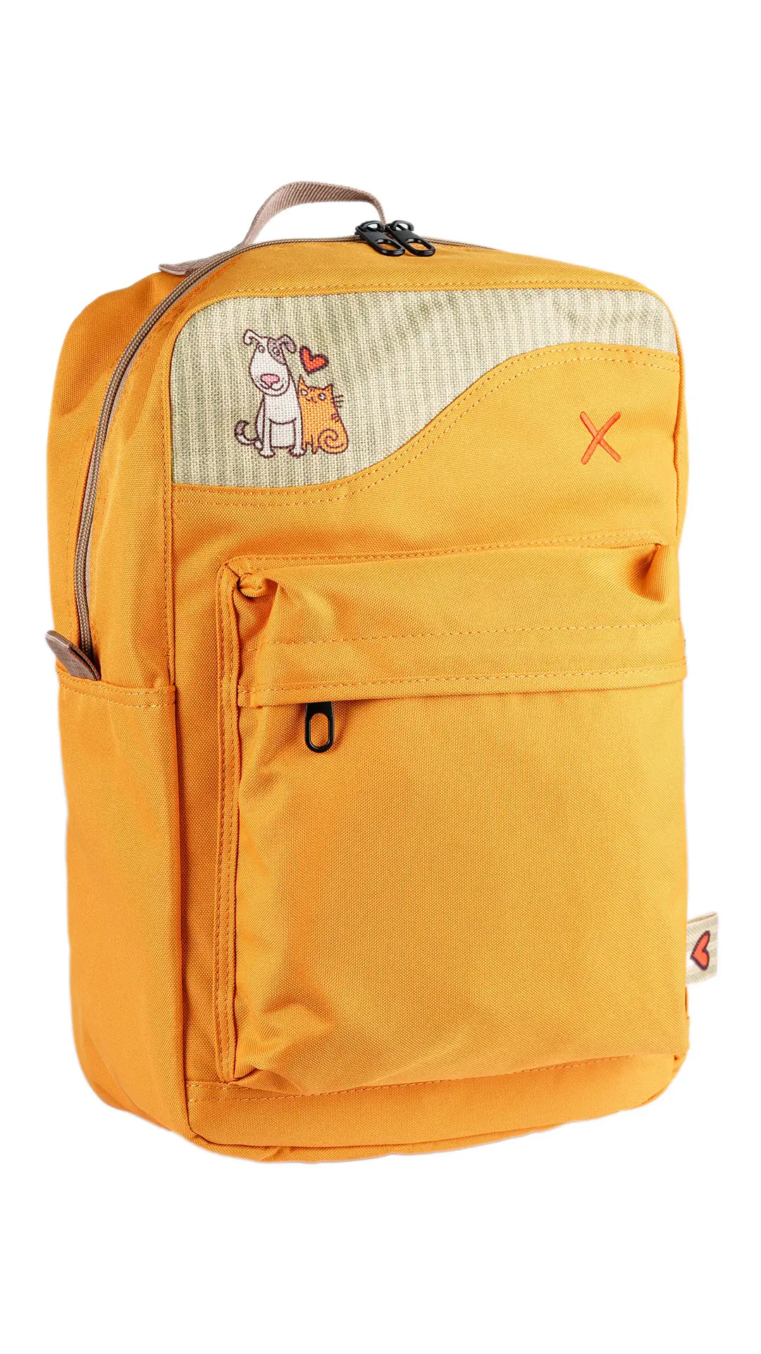 Yellow Cat&Dog Love Backpack