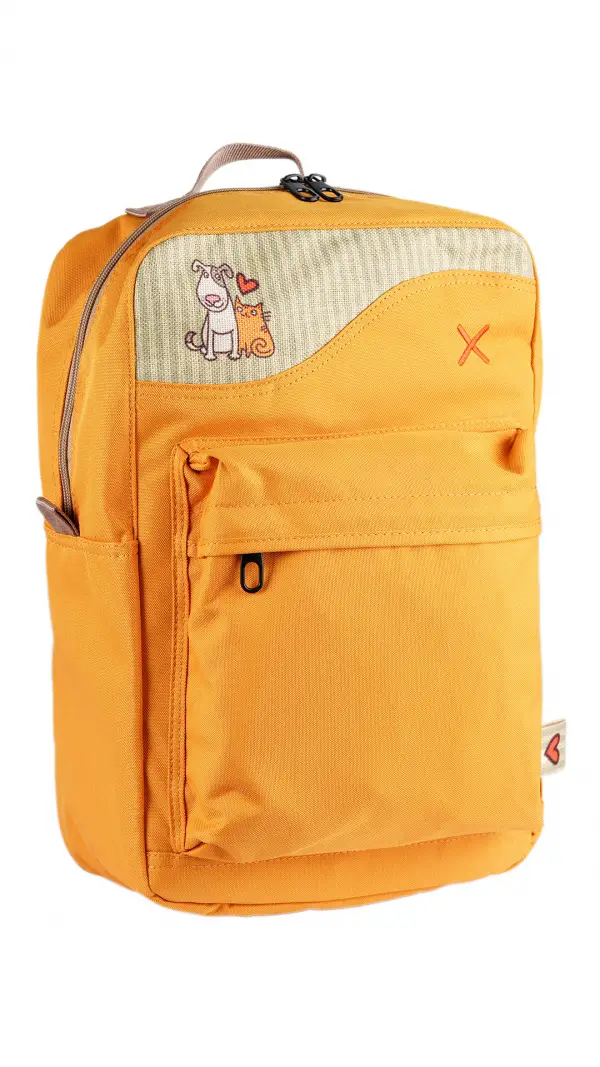 Yellow Cat&Dog Love Backpack