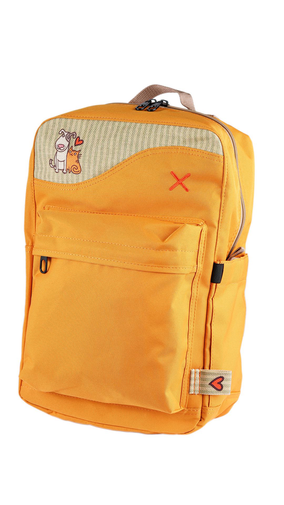 Yellow Cat&Dog Love Backpack