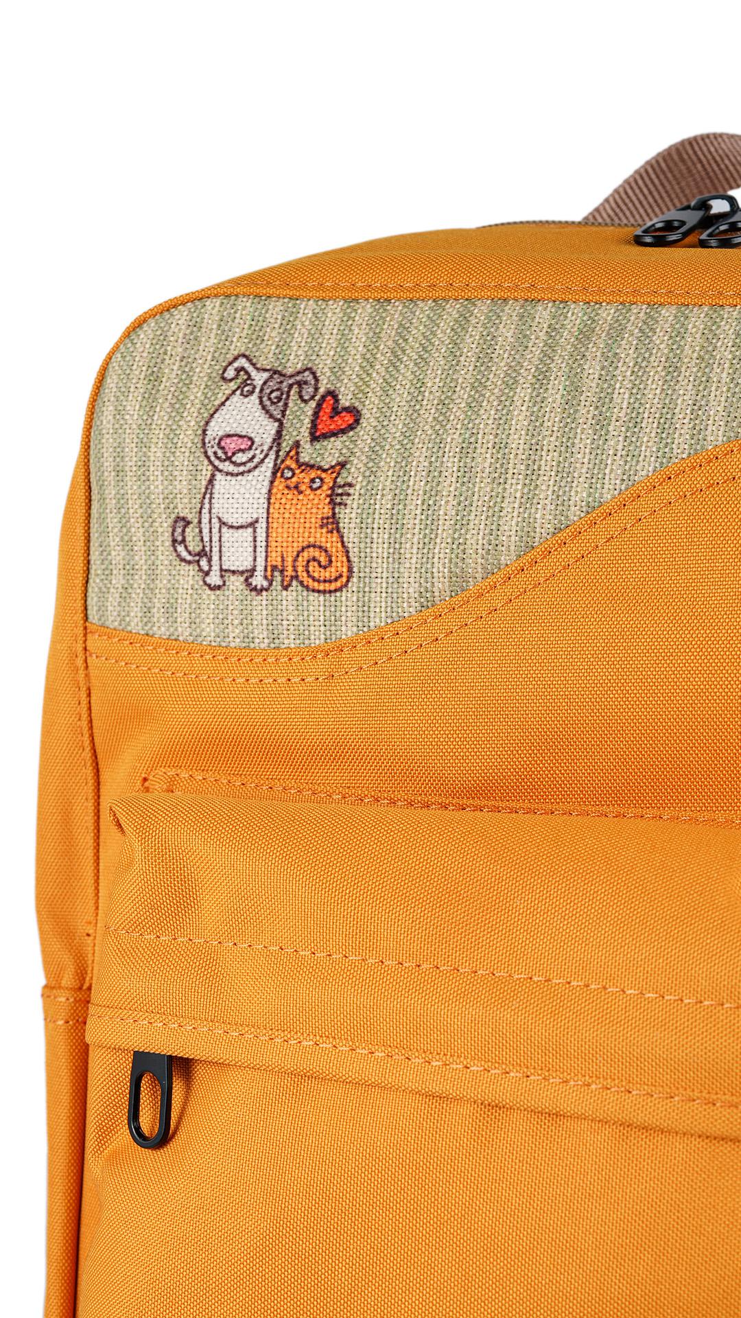 Yellow Cat&Dog Love Backpack