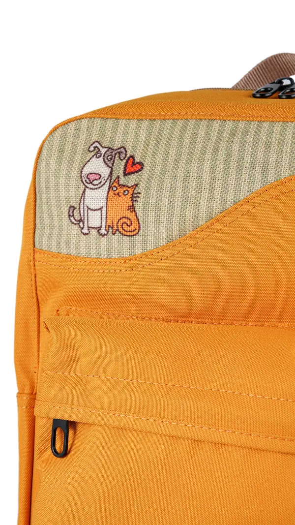 Yellow Cat&Dog Love Backpack