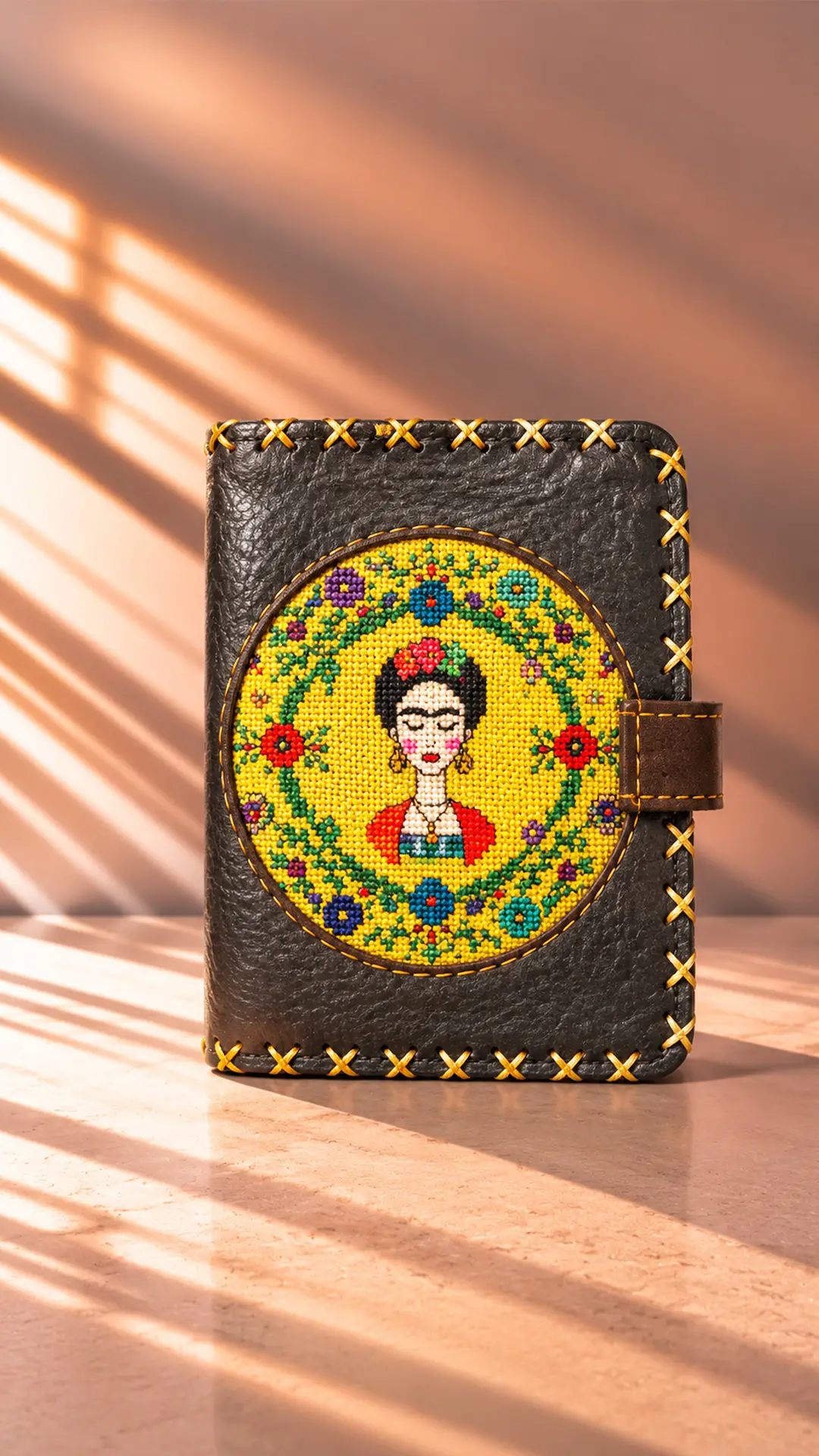 Çiçekli Frida Desenli Cüzdan