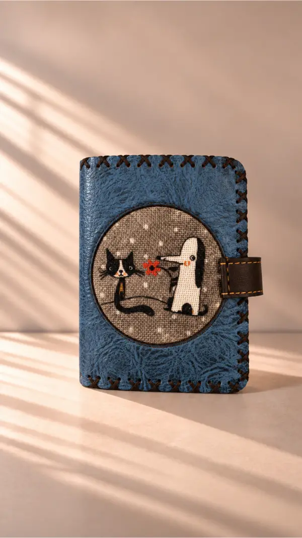 Tilki ve Köpek Desenli Cüzdan