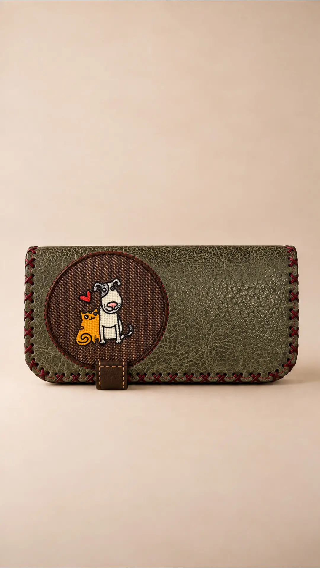 Kedi ve Köpek Desenli Cüzdan