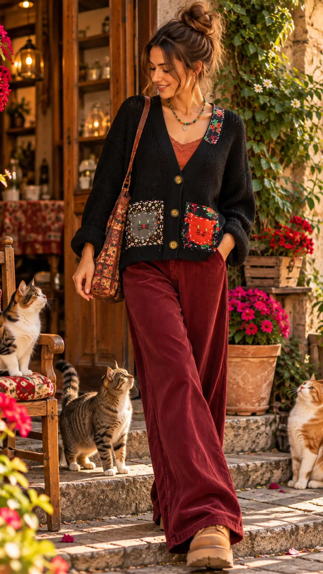 Şaşıkedi Twinscat Hırka
