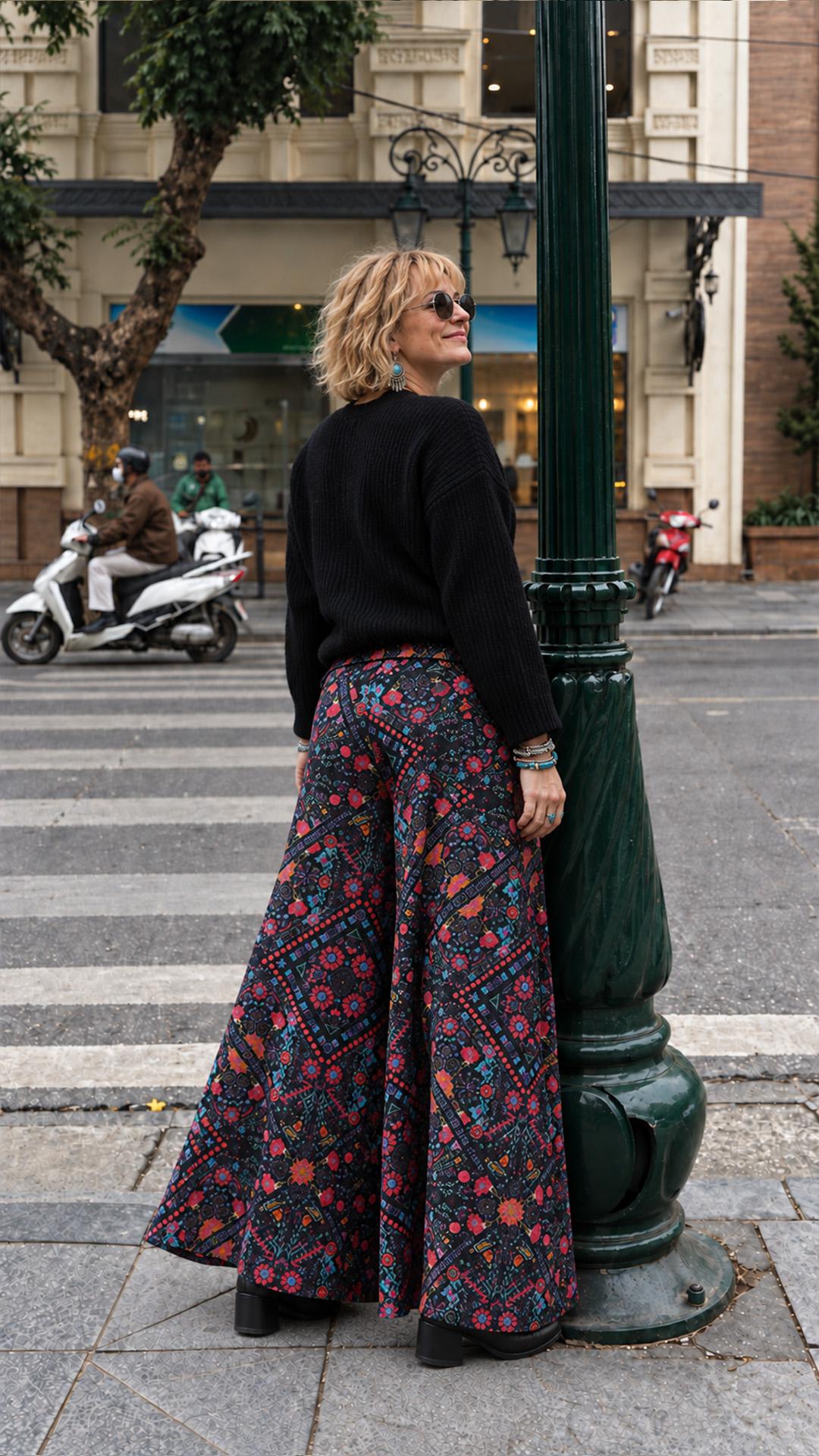 Düşük Bel Düğmeli Pantolon