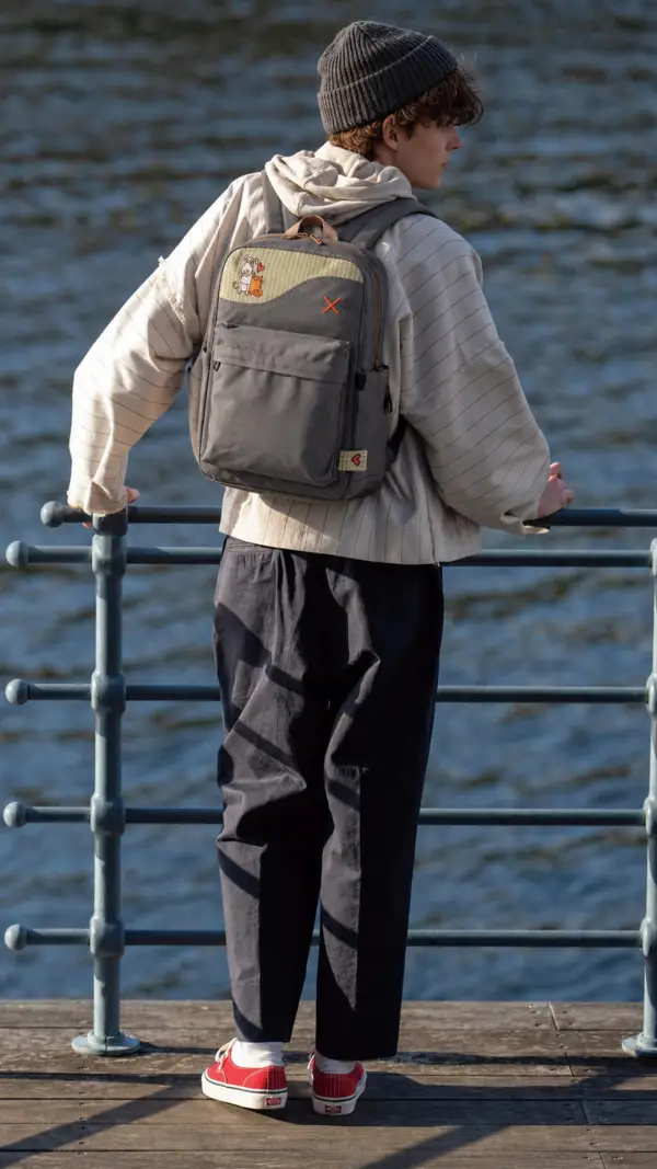 Grey Cat&Dog Love Backpack